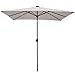 Solar Powered Rectangular Patio Umbrella with 68 LED Lights Market Outdoor Umbrella with Tilt&Crank&Umbrella Cover, 9 by 7 Feet, Beige