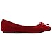 Ollio Women's Shoe Faux Suede Ribbon Ballet Flat