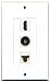 RiteAV - 1 Port HDMI and 1 Port Toslink and 1 Port Cat6 Ethernet White Decorative Wall Plate primary