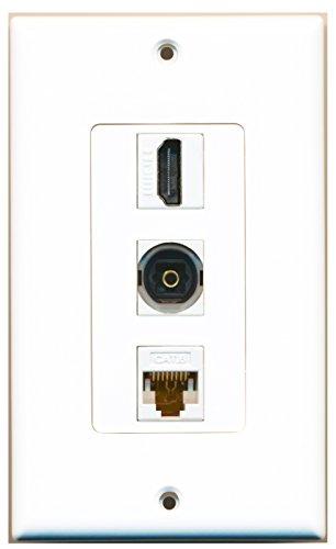 RiteAV - 1 Port HDMI and 1 Port Toslink and 1 Port Cat6 Ethernet White Decorative Wall Plate