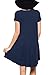 VIISHOW Women's Casual Plain Short Sleeve Simple T-Shirt Loose Dress Navy Blue S