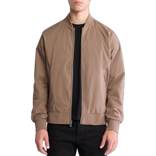 Calvin Klein Men’s Matte Logo Zip Bomber Jacket