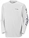 Columbia Men's Terminal Tackle Long Sleeve Fishing Shirt, White/Nightshade Logo, Small