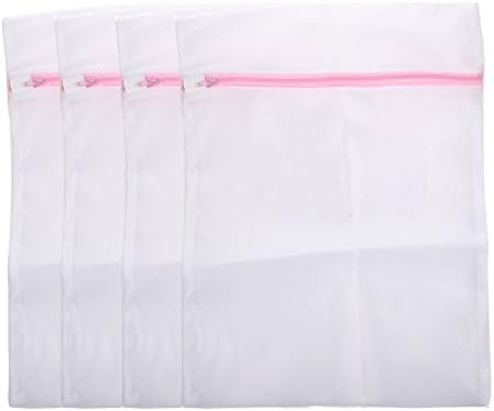 4pcs Small Mesh Laundry Bags Zippered Mesh Washing Bags (15.7X19.7 inch)