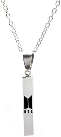 wewwe232783ajshgq Kpop BTS GOT7 EXO Twice Blackpink Same Paragraph Necklace Titanium Steel Lettering Sweater Necklace