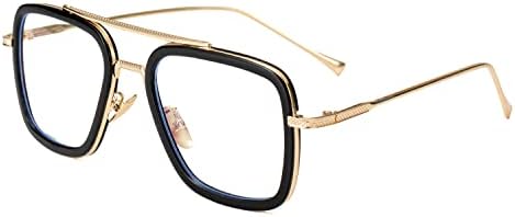 Onrtry Tony Stark Blue Light Blocking Glasses for Men Women Retro
