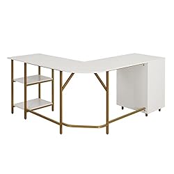 Techni Mobili L Shaped Desk - Two-Toned Computer