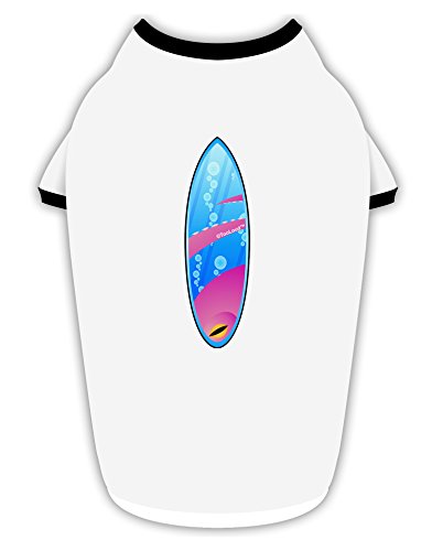 TooLoud Octopus Surfboard Cotton Dog Shirt White with Black Small
