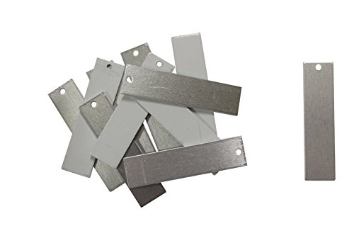 RMP Stamping Blanks, 1/2 Inch x 2 Inch Rectangle With One Hole, Aluminum .032" (20 Ga.) - 50/Pack