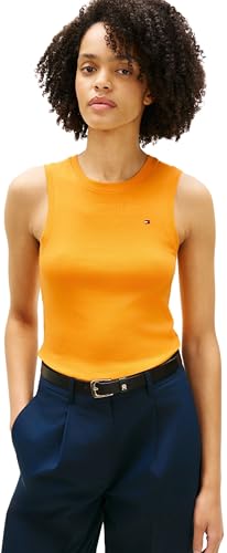 Damen Tank Top Slim Cody mit Rundhalsausschnitt, Orange (Orange Flash), XL
