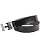 Men's Geniune Leather Belt Slide Metal Buckle Adjustable Waistband Black 105cm
