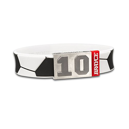 BRAYCE Soccer Bracelet with Your Jersey Number 00-99 I Durable Like a Soccer Ball