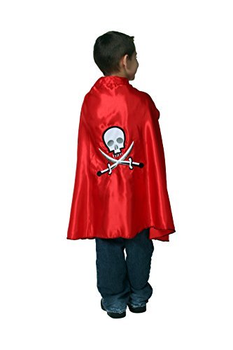 Kids Carribean Pirate Captain Skull Dress Up Cape