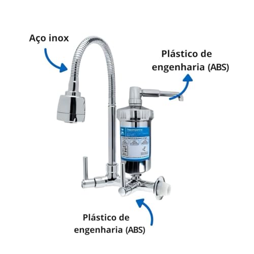Torneira Filtro Parede Base de Abs Cano Gourmet