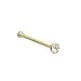 14k Yellow Gold Nose Stud Earring with Ball End, Stone, No Color, Size No Size