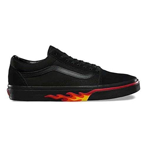 Vans Old Skool Unisex Adults' Low-Top Trainers (14.5 Women/13 Men M US, (Flame Wall) Black/Black)