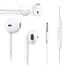 Premium Earphones/Earbuds/Headphones with Stereo Mic&Remote Control for iPhone iPad iPod Samsung Galaxy and More Android Smartphones[White][2-PACK]
