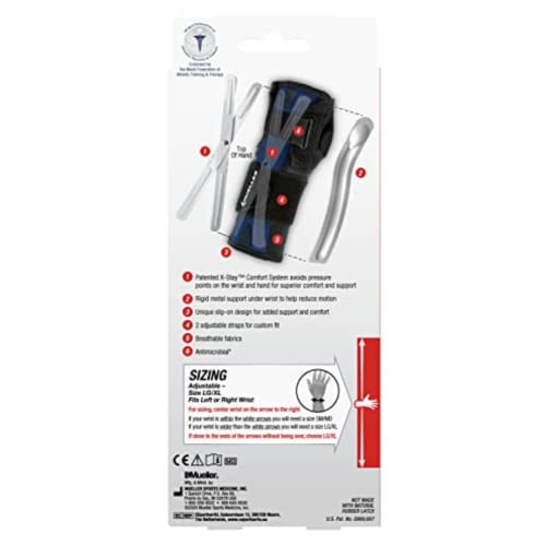 MUELLER XStay Wrist Stabilizer, Black, Large/Extra Large (Pack of 1