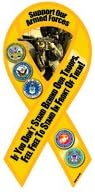 Support Our Armed Forced "If You Don't Stand Behind Our Troops, Feel Free to Stand in Front of Them!" 8 " Ribbon Car Magnet