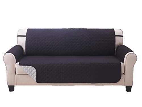 Deluxe Reversible Extra Wide Sofa Furniture Protector, Black/Grey - Thumbnail 5