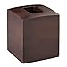 mDesign Square Bamboo Wood Facial Tissue Paper Box Cover Holder for Bathroom Vanity Counter Tops, Bedroom Dressers, Night Stands, Home Office Desks, Tables - Espresso Brown