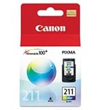 New Canon CL-211 Color Ink Cartridge 1 Each Inkjet Print Technology Yield 244 Page Tri-Color