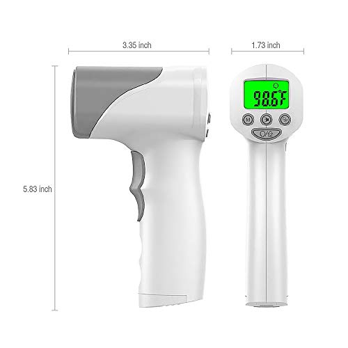 Contactless Forehead Thermometer by F-Doc, Infrared Digital Medical Laser Gun to Measure Temperature or Fever in Adults, Infants and Babies, Indoor and Outdoor