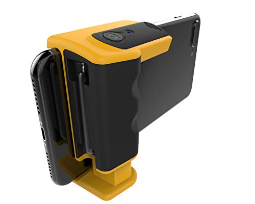 Adonit Photogrip Stabilizer Hand Grip Phone Holder with Bluetooth Remote Shutter and Tripod, Travel Bag, Mini Stylus Kits. Compatible for iPhone Xs Max XR X 8+, Samsung s10/9 + Portrait Mode - Yellow