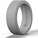 BONDWELL Silicone Wedding Ring for Men (Gray) Safe, Durable Mens Rubber Wedding Band for Active Athletic Male Life, Military, Fitness, Work & Workout (Size 10)