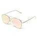 WearMe Pro - Flat Lens Mirrored Metal Frame Aviator Sunglasses