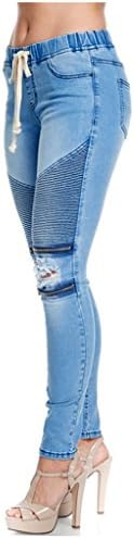 SWEET BOHEMIAN TWILL JOGGER PANTS WITH COMFORT STRETCH, SMALL, BIKER DENIM BLUE #999