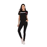 Women Sport Suits Active Top Bottom Sets Sweatshirt Pant 2 Piece Outfits