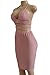 ioiom Outfits for Women 2017 Halter V Neck Backless Crop Top and High Waist Midi Skirt Bodycon Dress Pink S