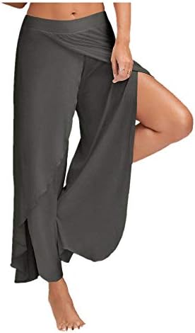 GOLDSOCKS Hotsell Women's Casual High Slit Layered Wide Leg Yoga Pants Cropped Palazzo Pants Women Ladies Solid High Split Yoga Sport Belly Elastic Waist Dance Loose Long Trousers