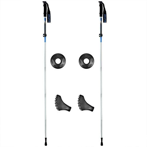 LoveisCool 2 Pack Trekking Poles - Folding, Collapsible, Adjustable,and Ultralight - Perfect for Hiking, Walking, Backpacking and Snowshoeing