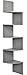 Greenco 5 Tier Wall Mount Corner Shelves Gray Finish