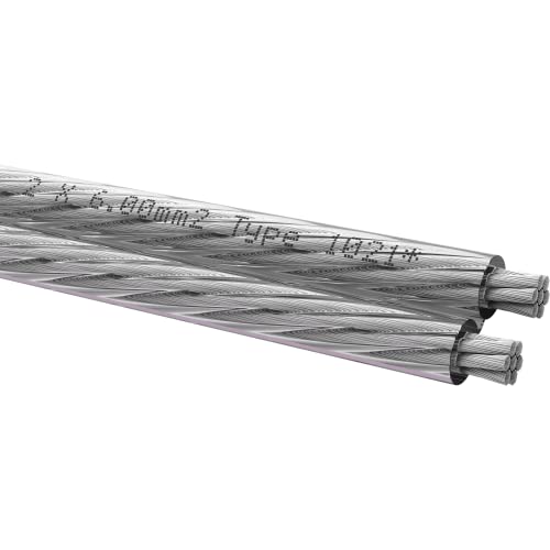 Oehlbach Silverline SP-60 - Stereo HI-FI Lautsprecherkabel - Boxenkabel mit SPOFC (versilbertes Kupfer) 2x6mm² - Mini Spule Lautsprecher Kabel - 10m