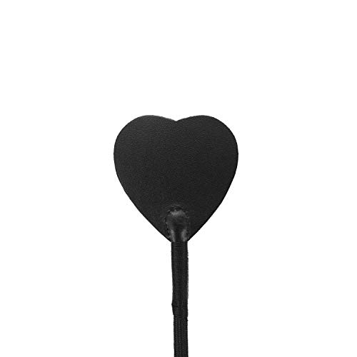 SCARLET KITTEN Riding Crop Horse Whip Spanking with Leather Slapper Heart Shape Jump Bat (Black)