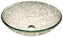 Arizona Glass Crafters Etched & Elegant Frosted Etched Tempered Glass Vessel Sink Basin