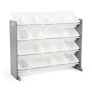 Humble Crew Supersized Wood Toy Storage Organizer, Extra Large, Grey/White
