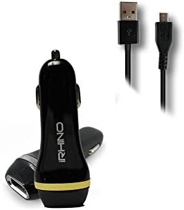 [iRHINO] TM 2.1A Heavy Duty black car USB adapter car plug in adapter with USB data cable for samsung Galaxy J1 (verizon)