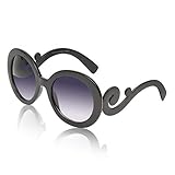 Women's Sunglasses For Women Designer Gradient Circle Lens Swirl Temple Black