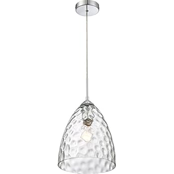 Quoizel QPP2785C Waterfall Bell Glass Mini Pendant Ceiling Lighting, 1-Light, 100 Watt, Polished Chrome (17