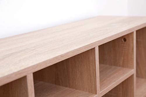 Basicwise QI003385 Natural Wooden Shoe Cubicle Storage Entryway Bench with Soft Cushion for Seating - Thumbnail 2