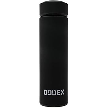 ODDEX Double Wall Vacuum Insulated Food Grade Leak Proof Stainless Steel Water Bottle, Tumbler, Mug, Thermos, Flask | Perfect for Hot or Cold Beverages | Coffee, Tea, Water | 500 ml / 17oz (Black)