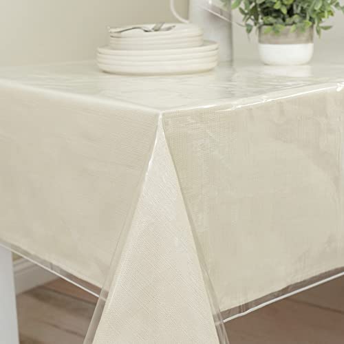 Benson Mills Heavy Duty Clear Plastic Tablecloth Protector, 100