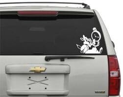 Alice in Wonderland Rabbit Vinyl Decal Car Sticker in White