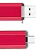 Kootion Dual Flash Drive 32GB USB-C/Type-C/USB3.1 + USB 3.0 OTG Jump Drive for USB C Smartphones, Samsung Galaxy S9, Note9, S8, S8 Plus, LG G6, Google Pixel XL, Tablets and New MacBook, Red