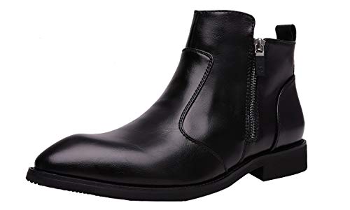 mens black dress boots with zipper