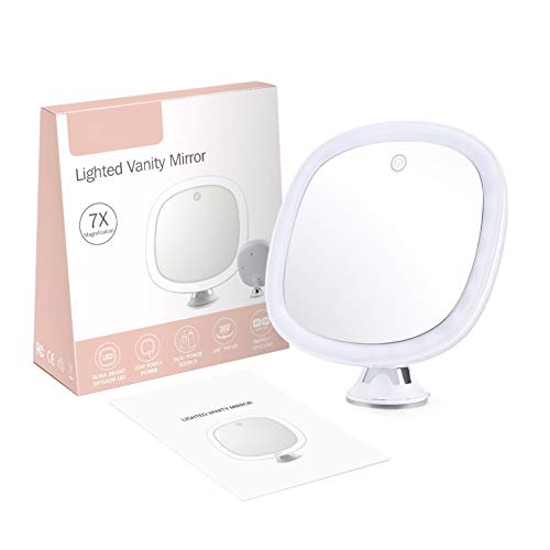 WISREMT Bathroom Led Makeup Mirror, Touch Sensor Light Control 360° Rotatable Cosmetic Mirror (Ship from USA)